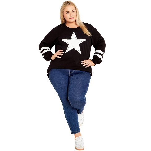 Avenue Women s Plus Size You re A Star Sweater Target