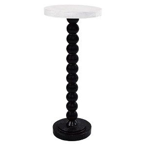 COZAYH Small Pedestal Round End Table, Living Room Furniture, Black and White - 1 of 4