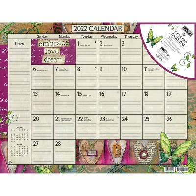 2022 Desk Pad Calendar Color My World - Lang