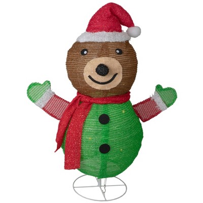 Northlight 25" Pop-up Bear Wearing Santa Hat Outdoor Christmas Decoration : Target