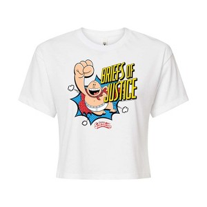 Women's - Captain Underpants - Briefs Of Justice Cropped Graphic T-Shirt - 1 of 4