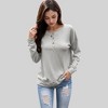 Anna-Kaci Women's Long Sleeve Henley Pullover with Button Detail and Ribbed Cuffs - 4 of 4