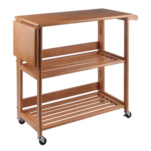 Utility Cart With Cutting Board Wood/natural - Winsome : Target