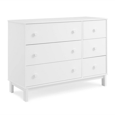 Bianca White 6-Drawer Nursery Dresser with Interlocking Drawers