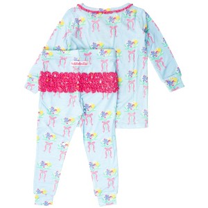 RuffleButts SoftSnooze Toddler Girls Ruffle Long Sleeve Pajama Set - 1 of 4