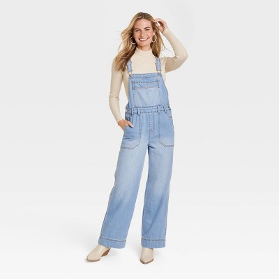 Light Wash Denim Maternity Overalls