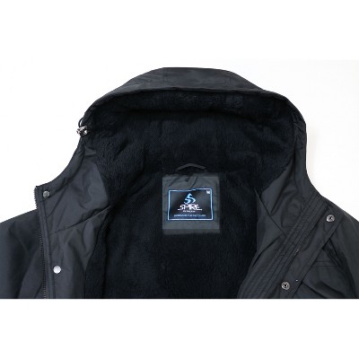 Spire By Galaxy Men's Heavyweight Faux Shearling Lined Hooded Bomber Jacket — фото 7