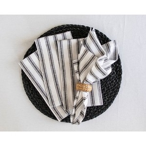 Solino Home Striped Linen Dinner Napkins | Capri Ticking Stripe - 1 of 4