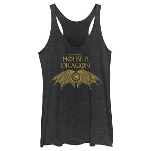 Women's Game of Thrones: House of the Dragon Intricate Dragon Wings Logo Racerback Tank Top - 1 of 4