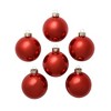 Northlight 6ct Red Christmas Pearl Finish Glass Ball Ornaments - 4" (100mm) - 2 of 3