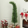 HOMCOM 6ft Whimsical Pencil Christmas Tree, Slim Artificial Christmas Tree with 400 Branch Tips and Metal Base, Home Holiday Decoration, Green - 3 of 4