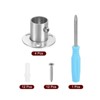 Unique Bargains Stainless Steel High-Leg Style Wardrobe Closet Rod Holder 4 Pcs - 3 of 4