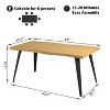 Homy Casa Rectangular Dining Table with Modern Metal Legs, Natural Wooden Color - 3 of 4