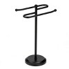 J&V TEXTILES Classical Steel Towel Rack Holder Stand with 2 Hanging Rings for Bathroom Vanity Countertops - Space Saving Hand Towel Holder - 4 of 4