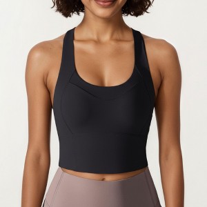 Anna-Kaci Active Women's Cross Back Sports Tank Top with Scoop Neckline and Wide Supportive Band - 1 of 4