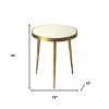 HomeRoots 18" Gold And White Marble Round End Table - 3 of 4