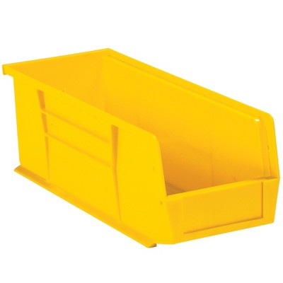 Box Partners Plastic Stack & Hang Bin Boxes 14 3/4" x 5 1/2" x 5" Yellow 12/Case BINP1555Y