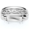 Pompeii3 Hand Braided Wedding Band 14K White Gold 7MM Comfort Fit Brushed Mens Ring - 2 of 4