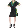 LA LEELA women's Vacation Casual Swim Holiday Beachwear Summer Beach Dress Plus Size Holiday Swimsuit Cover Ups 3X-4X Black, Solid - 4 of 4