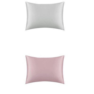 Unique Bargains 50% Silk Envelope Closure Soft Pillowcase for Hair and Skin 20"x30" 2 Packs