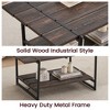 CuisinSmart 2-Tier Industrial Coffee Table with Open Design Storage Shelf and Metal Rectangle Center Coffee Table, Accent Furniture - 4 of 4