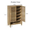 CIPACHO Natural Oak Narrow Farmhouse Free Standing Shoe Cabinet 6 Shelves Wooden Space Saving Entryway Organizer - 2 of 4