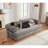 DIY Modular Convertible Sleeper Sofa Bed, 4-in-1 Foldable Sofa with Moveable Arms, Soft Foam Support Sofa with Corduroy Cushion-Coolbibila - 2 of 4