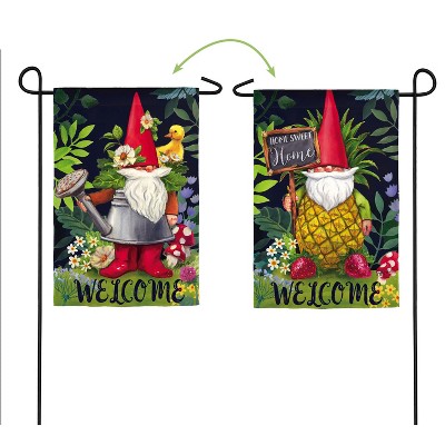 Evergreen Garden Gnomes in the Garden Garden Suede Flag