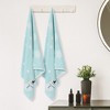 Unique Bargains 100% Cotton Cartoon Pattern Highly Absorbent Quick Dry Bath Towel 2 Pcs - 4 of 4