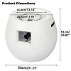 FURNIinspire Outdoor Fireplaces Pear-Shaped Backyard Terrazzo Gas Stove Portable Fire Pit for Camping, Patio, White, 21.25"*21.25"*20.07" - 3 of 4