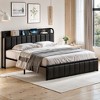 VECELO Twin/Full/Queen Size Metal Frame Platform Bed Frame with Storage Charging Station, Black/Gray - 2 of 4