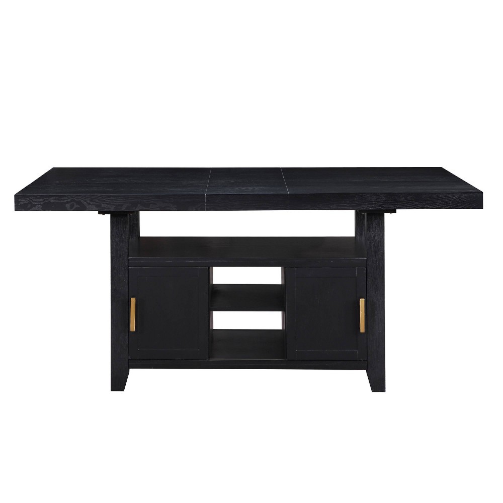 Photos - Garden & Outdoor Decoration Yves Counter Height Dining Table with Storage Rubbed Charcoal - Steve Silver Co.