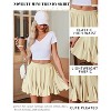 Women's Pleated Skater Skirt - High Waist Flared Mini with Ruffles for Casual Wear Khaki - 2 of 4