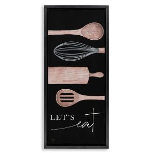 Stupell Industries Let's Eat with Kitchen Utensils, 11" x 25" - 1 of 4