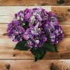 Floral Home 20" Purple Green Hydrangea with 7 Silk Flowers & Leaves - 1-Piece - 3 of 4