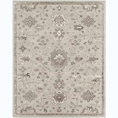 Mark & Day Ness 8'x11' Rectangle Tufted Indoor Area Rugs Taupe: Stain-Resistant Wool, Botanical Pattern, Handmade, Traditional Style
