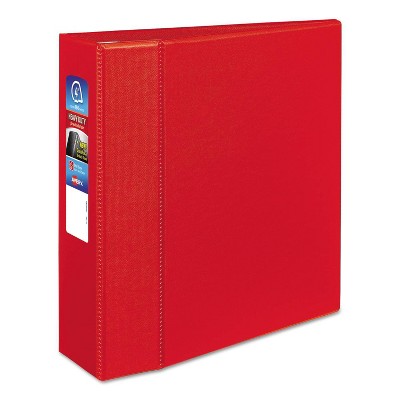 Avery Heavy-Duty D Ring Binder with One Touch EZD Rings, 11 x 8 1/2, 4" Capacity, Red