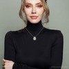 Pompeii3 1/2Ct Pear Shape Halo Lab Created Diamond Pendant Necklace in White or Yellow Gold - 4 of 4