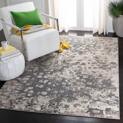Gray and Beige Synthetic Non-slip 3' x 5' Area Rug