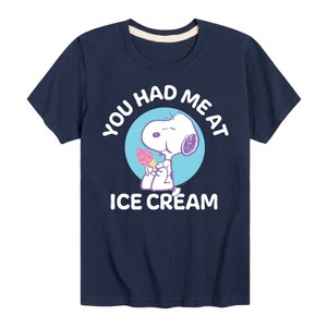 Boys' - Peanuts - You Had Me At Ice Cream Short Sleeve Graphic T-Shirt - 1 of 4
