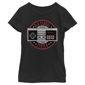 Girl's Nintendo Old School NES Controller Emblem T-Shirt - 1 of 3