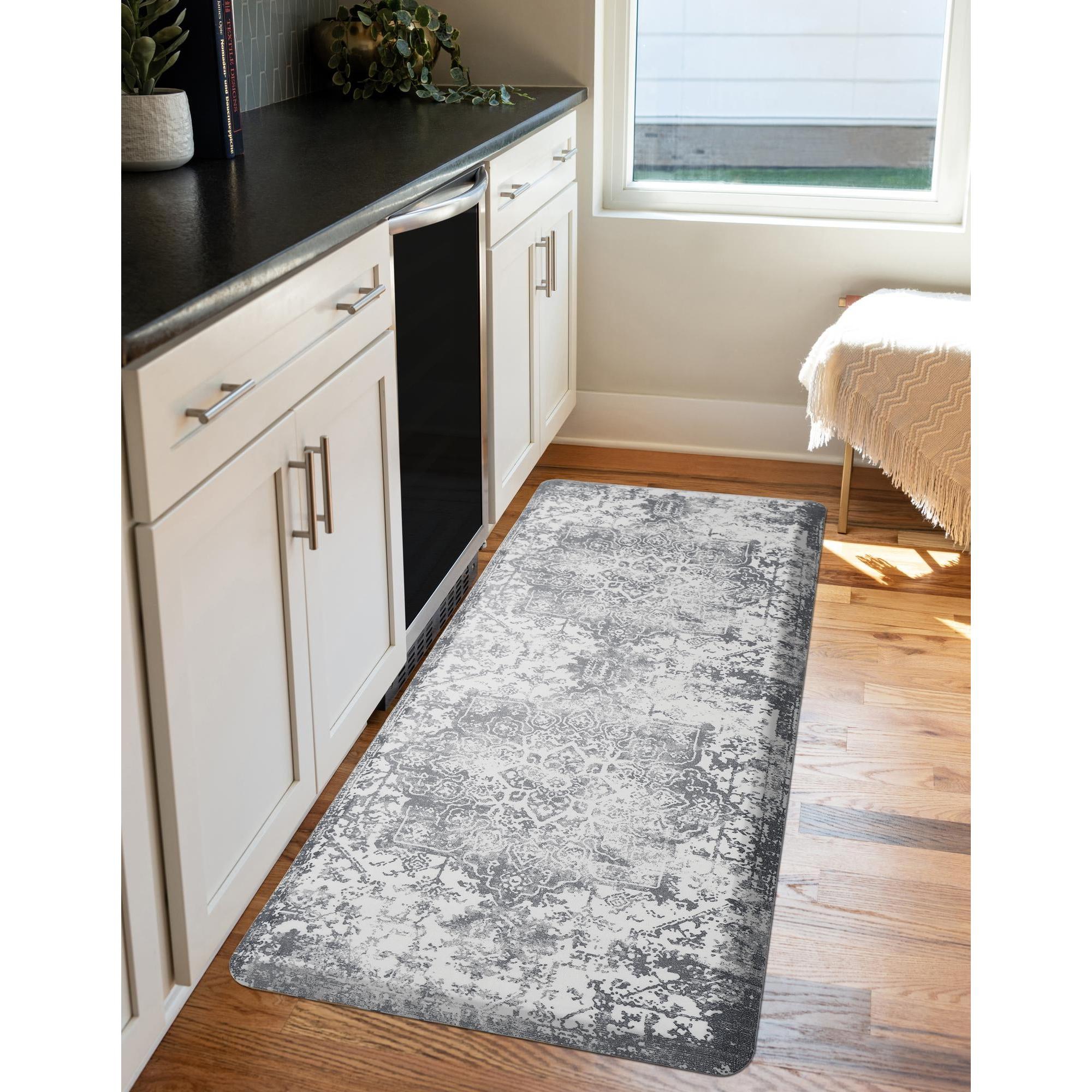 Unique Loom Comfort Mat Collection - Sofia (2' x 3' Rectangle Gray/Ivory)