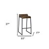 HomeRoots 27 " Brown And Black Iron Backless Counter Height Bar Chair - 3 of 4