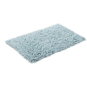 Knightsbridge Chenille Shaggy 220 GSF Anti-Skid Back Bath Rug 20 x 30 - Light Blue - 1 of 4