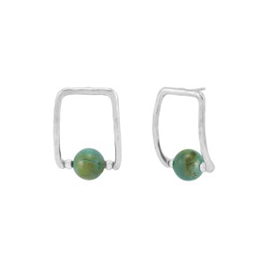 Silpada 'Take a Stand' Sterling Silver Compressed Green Turquoise Drop Earrings - 1 of 4