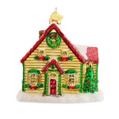 Old World Christmas Christmas Cottage - One Ornament 3.5 Inches - Home  House Ornament - 20132 - Glass - Gold