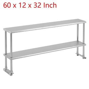 60"x12" Commercial Wide Double Overshelf NSF Kitchen Restaurant Work Prep Table - 1 of 4