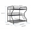 CAVINAS Full-Twin-Full Metal Triple Bunk Bed,Modern 3 Bunk Bed for Kids,Side Ladder and Full-Length Guardrail,No Box Spring Needed - 3 of 4