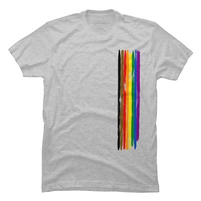 Adult Design By Humans Pride Rainbow Vertical Stripe By alphalezbean T-Shirt
