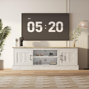 Modern TV Stand for TVs Up to 65'', Wooden Entertainment Center with Storage Cabinet, Modern Media TV Console Table for Living Room Bedroom - 1 of 4